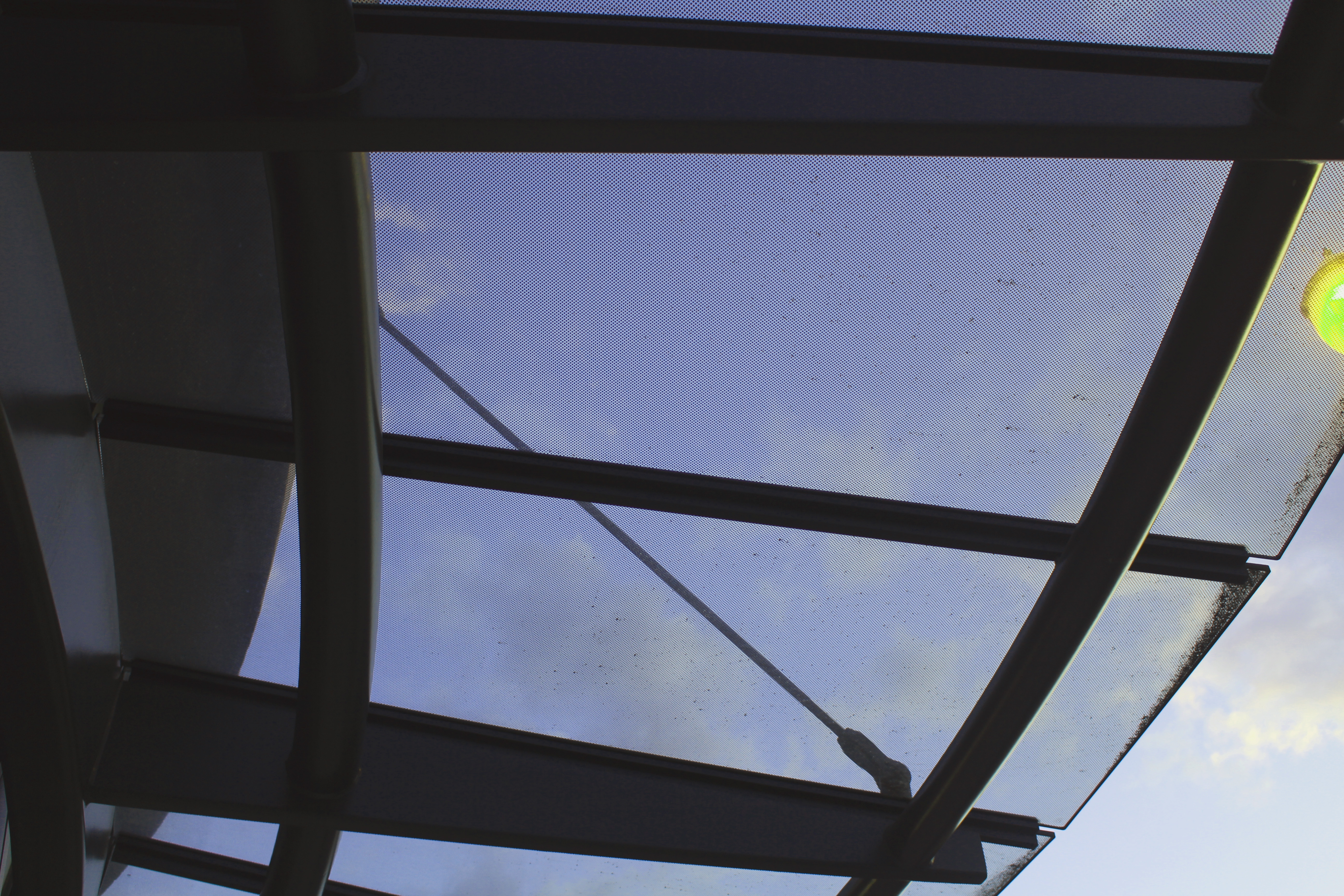 edge of glass building overhang