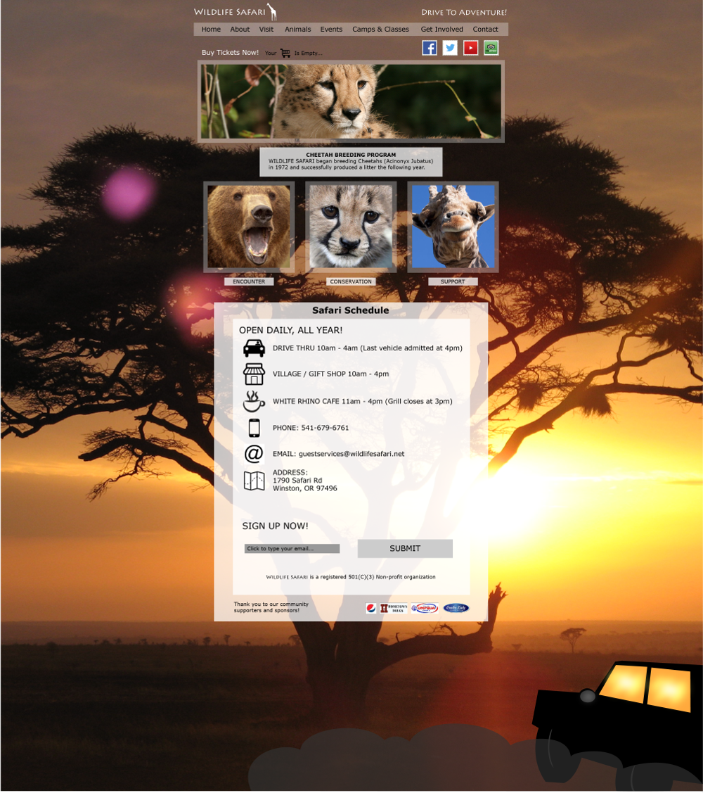 a thumbnail image depicting a website mockup for the oregon wildlife website redesign project
