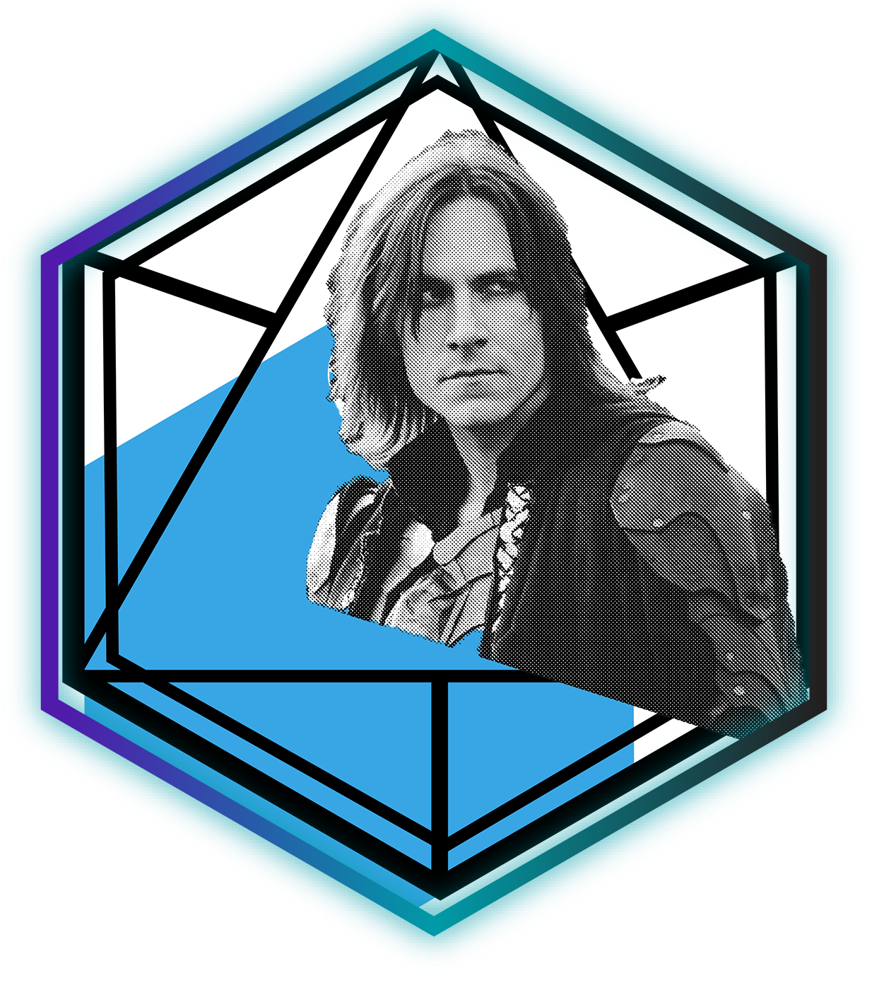 Mathew Mercer Dungeon Master hexagon graphic alternate