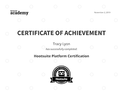 image of HootSuite Certificate of Achievement