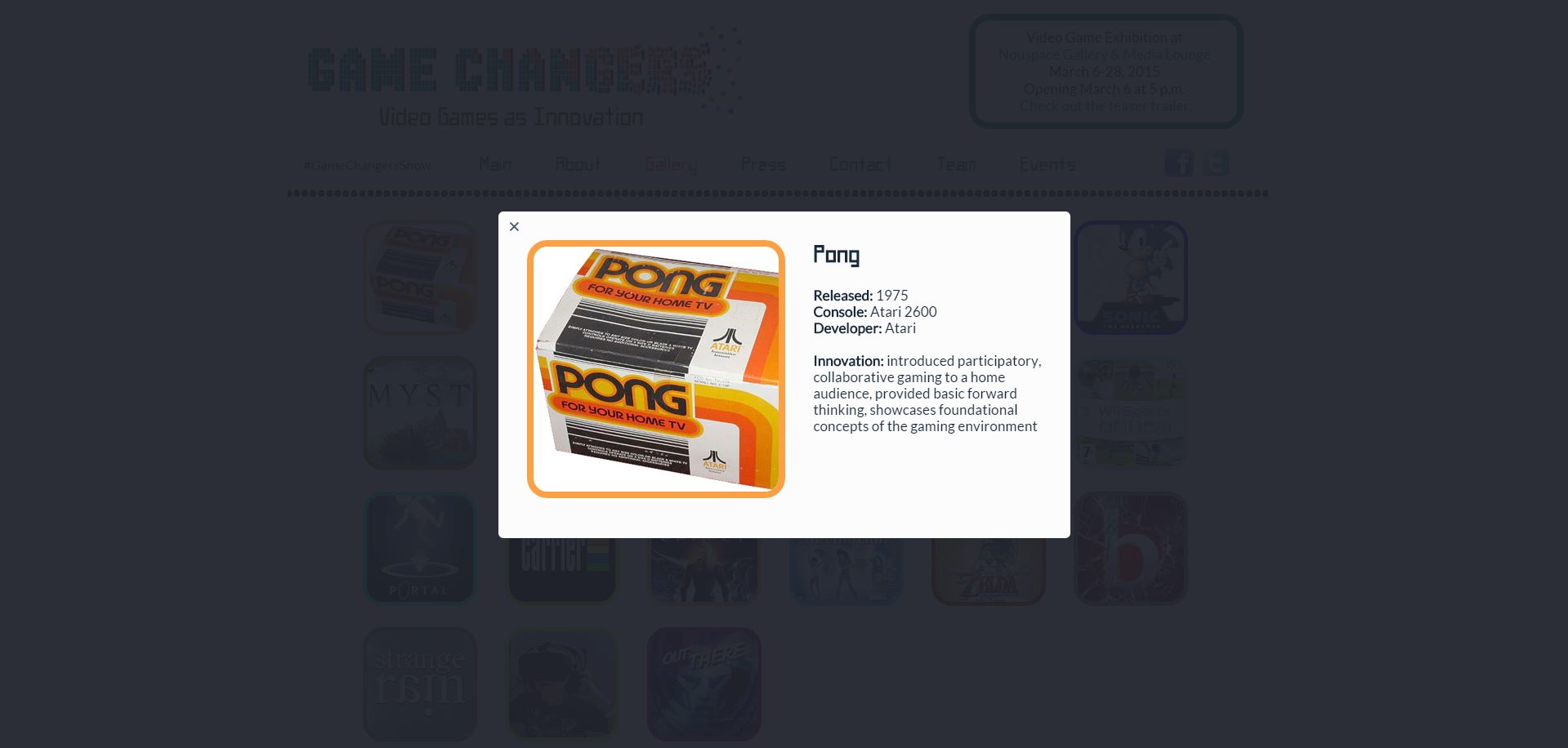 Game Changers Website - Pong