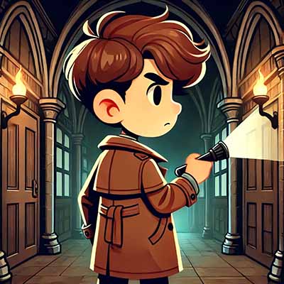 Young Detective with Flashlight
