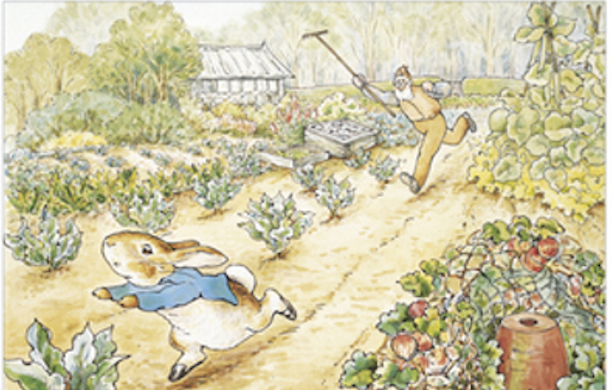 Peter Rabbit escaping