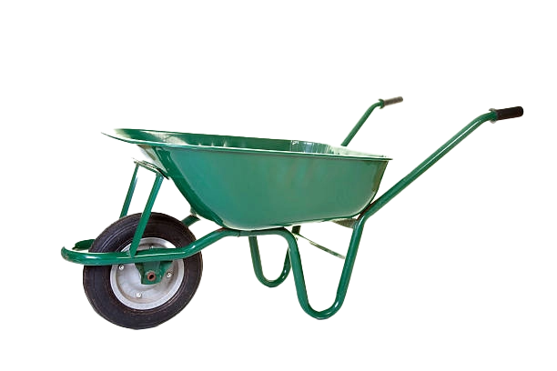 Image of green wheelbarrow