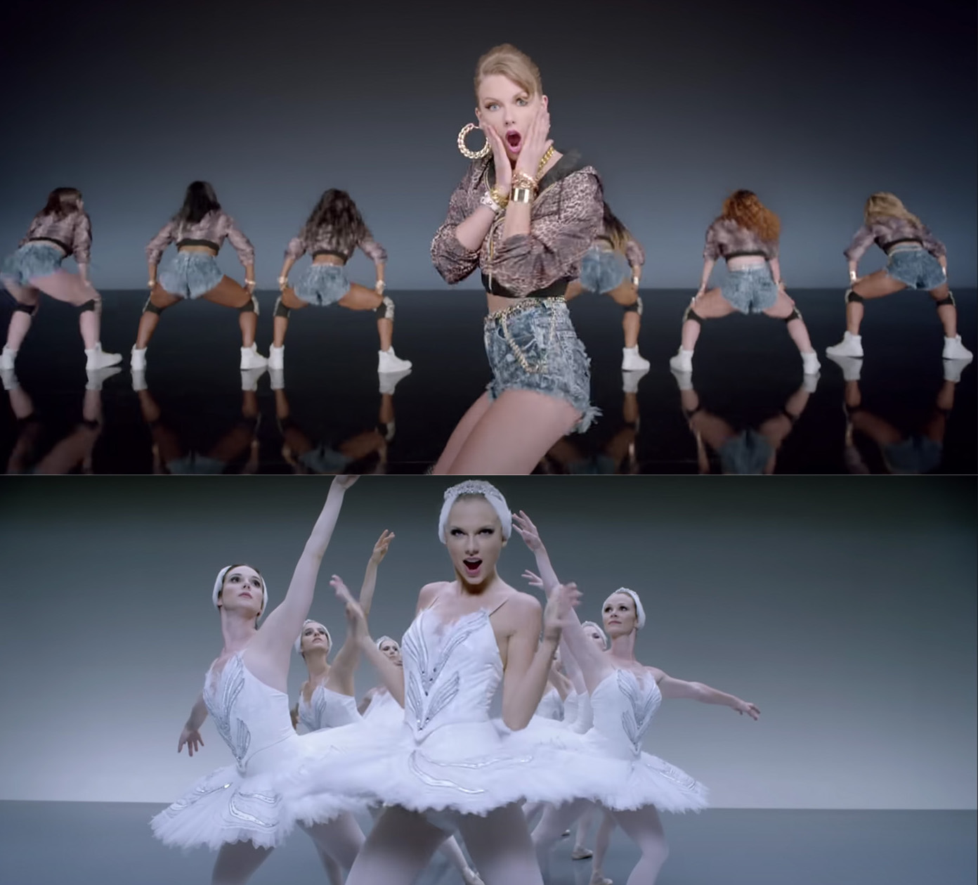 Image From the music video shake it off by Taylor Swift