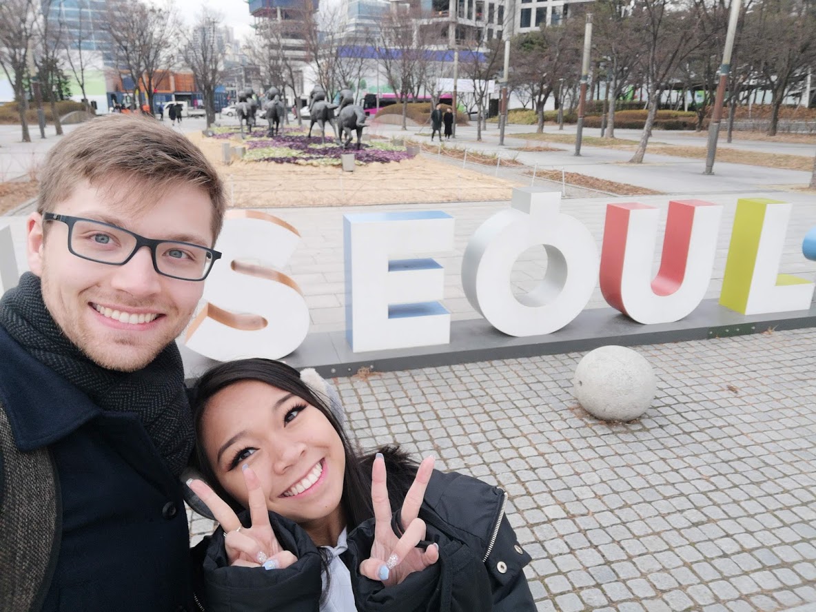 Kellen and I at Seoul sign