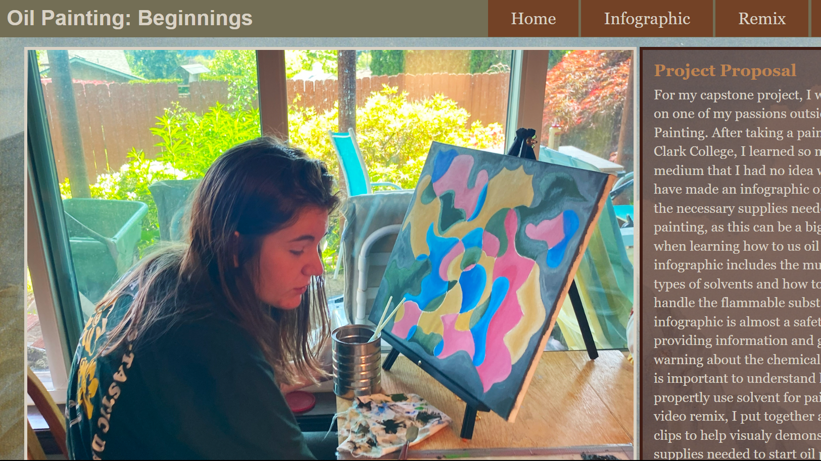 Screen capture of Oil Painting Capstone