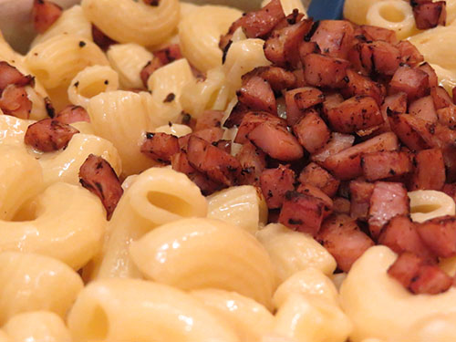 fried ham and noodles