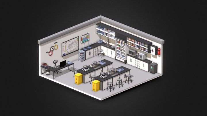 3D model of a science lab classroom