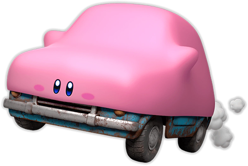 kirby as a car