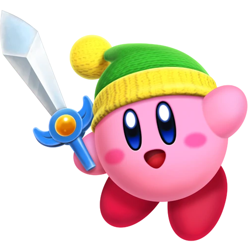 kirby with a sword