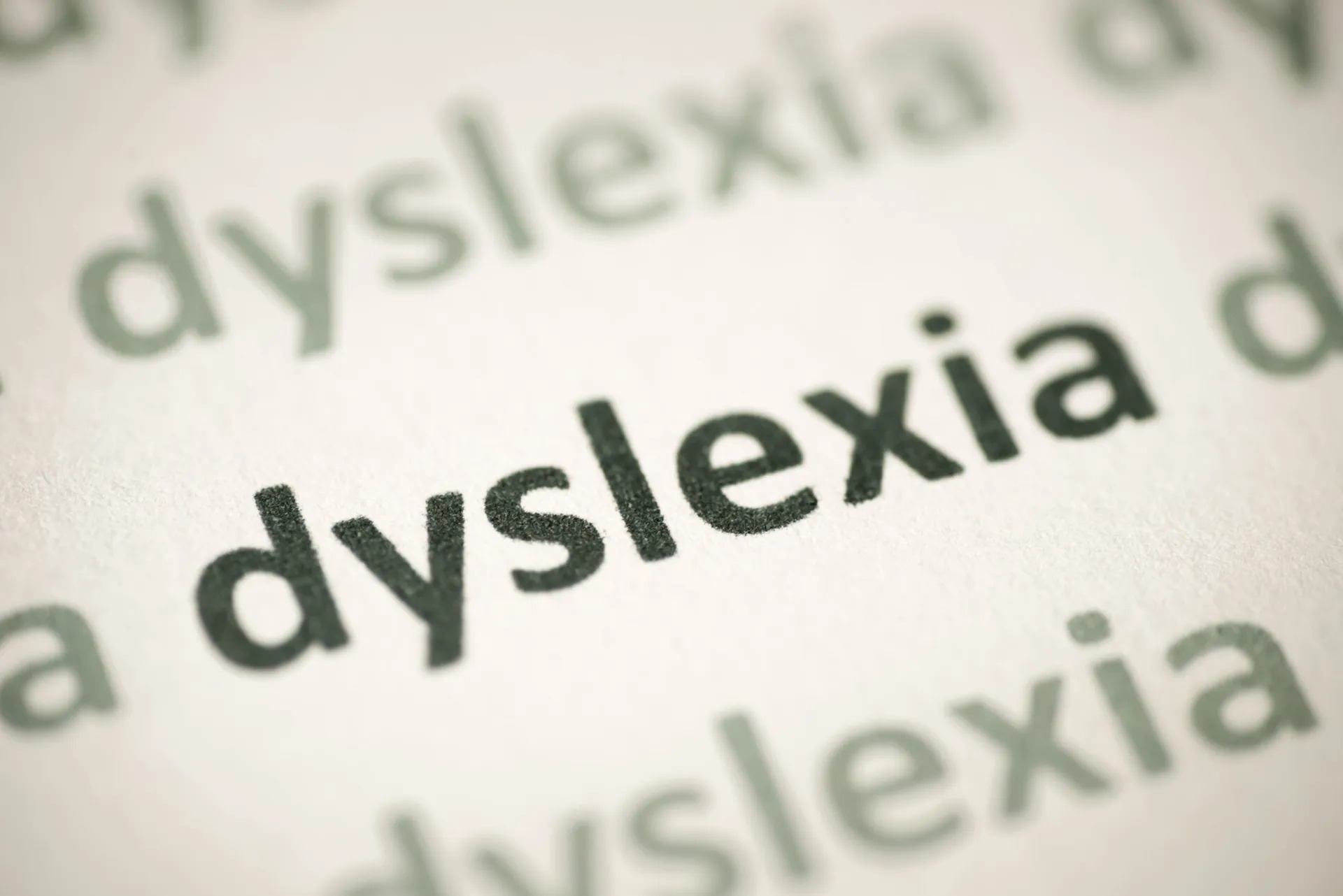 Picture of the word dyslexia in a book