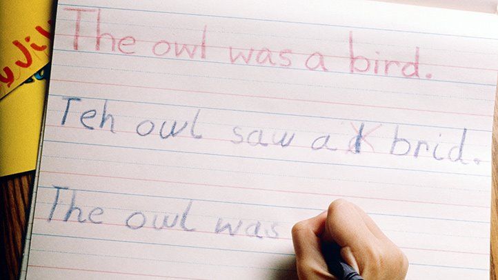 Children Writing Example of Dyslexia