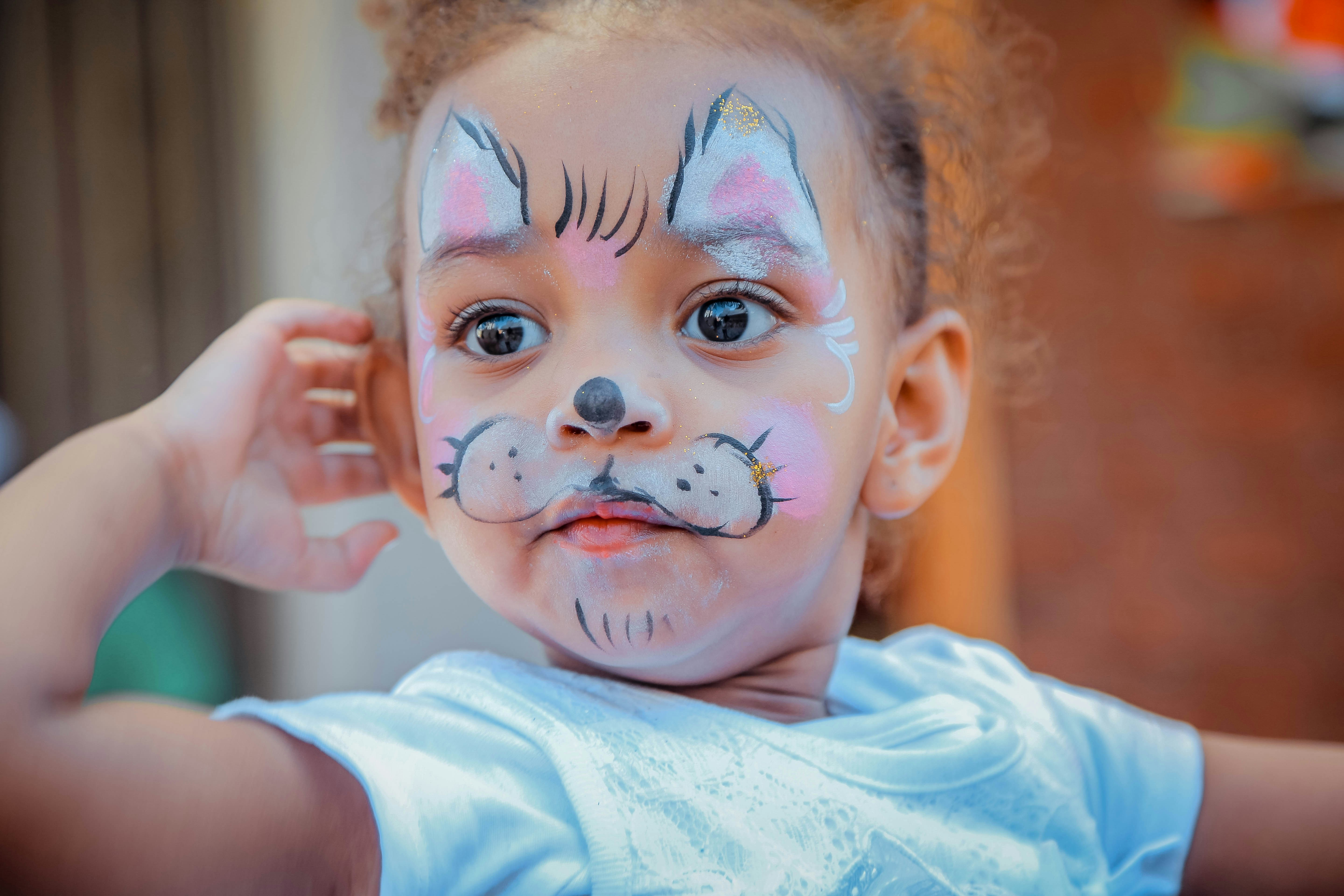 girl with a dog face paint