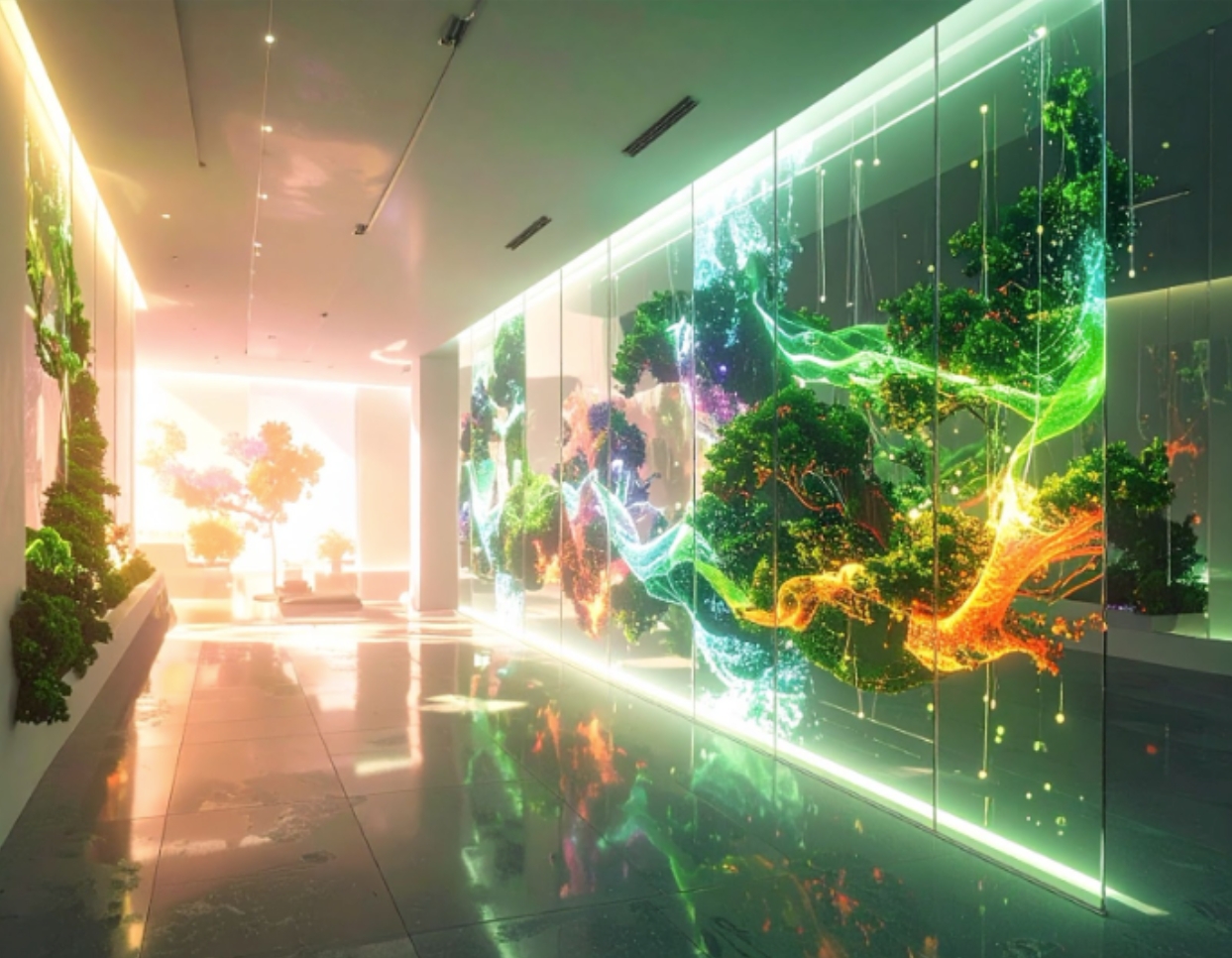 A wall of living glass