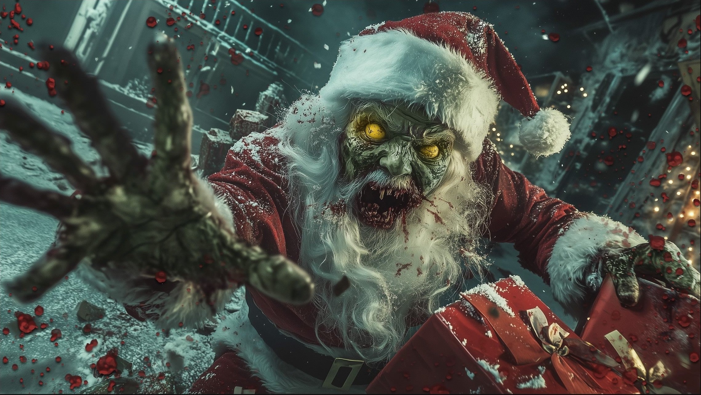 AI-generated loading screen from Call of Duty Black Ops 6 featuring a stylized Santa Claus