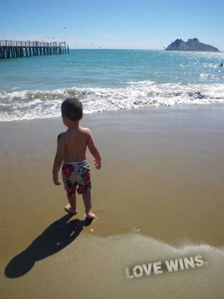 boy at beach in Kino