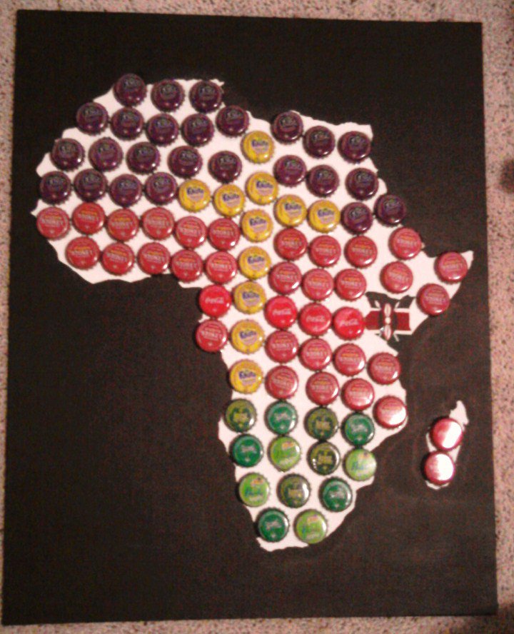 Africa and Kenya in Bottle Caps