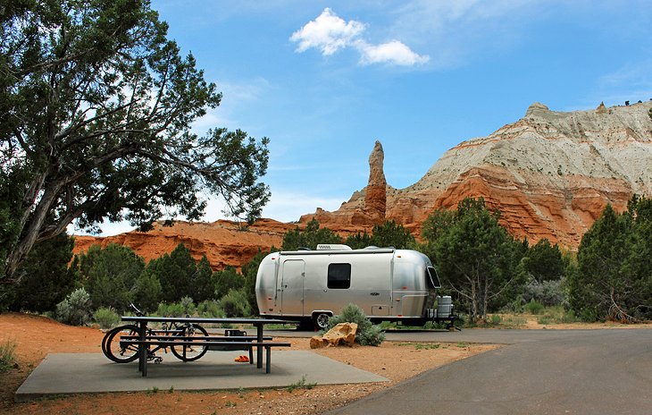 An Airstream parked at a Bryce Canyon campsite. MAYBE MORE DESCRIPTVE INFORMATION