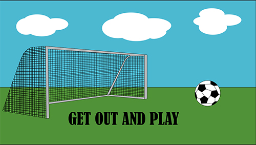 illustration of a soccer net and ball