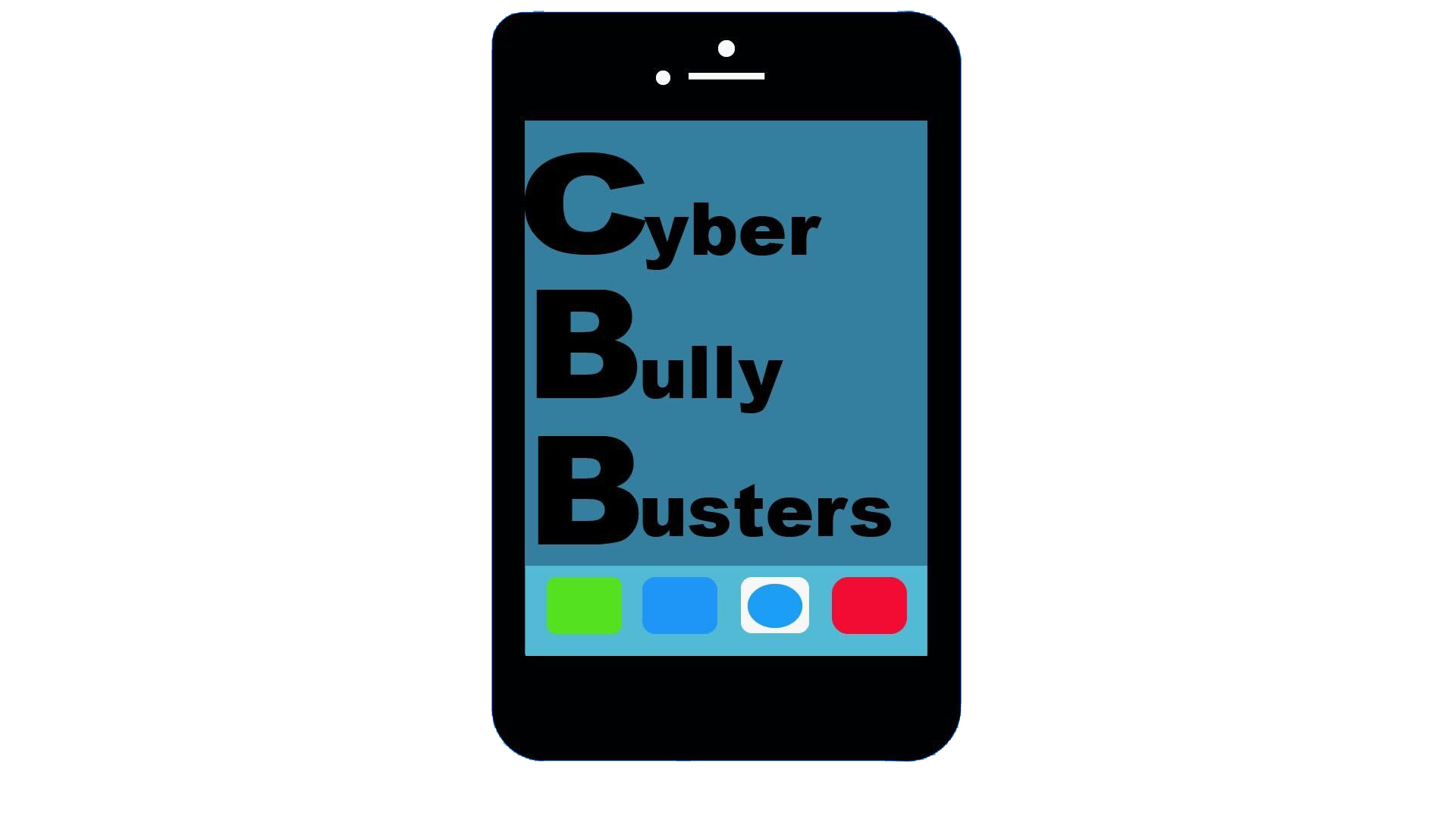 logo of a phone with Cyber Bully Busters on the phones screen