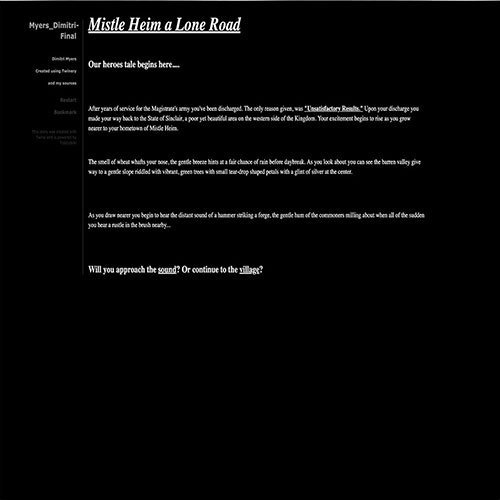 Story Game on Twinery