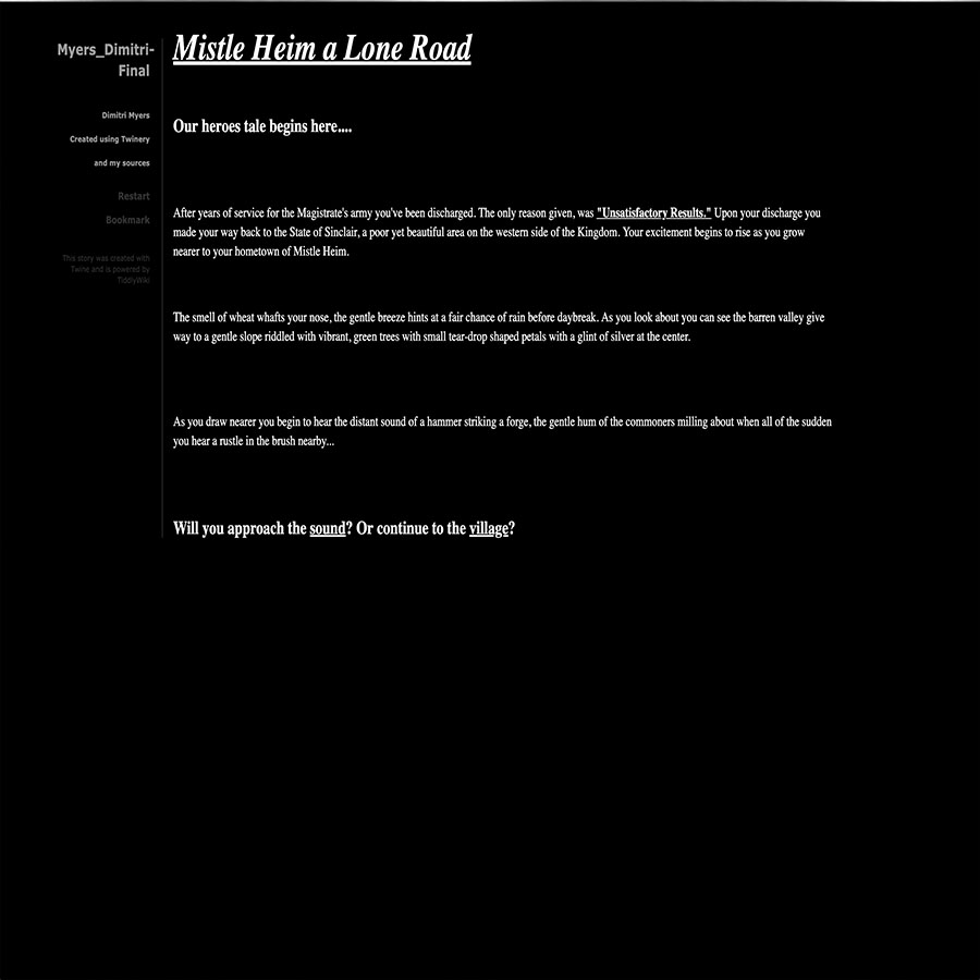 Story Game on Twinery