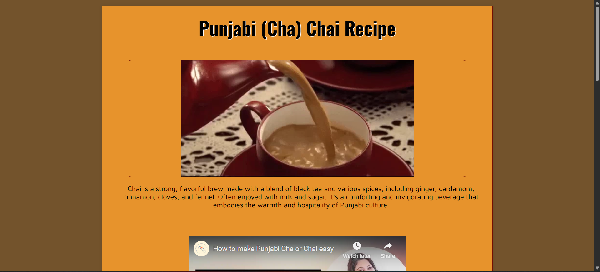 Chai Recipe