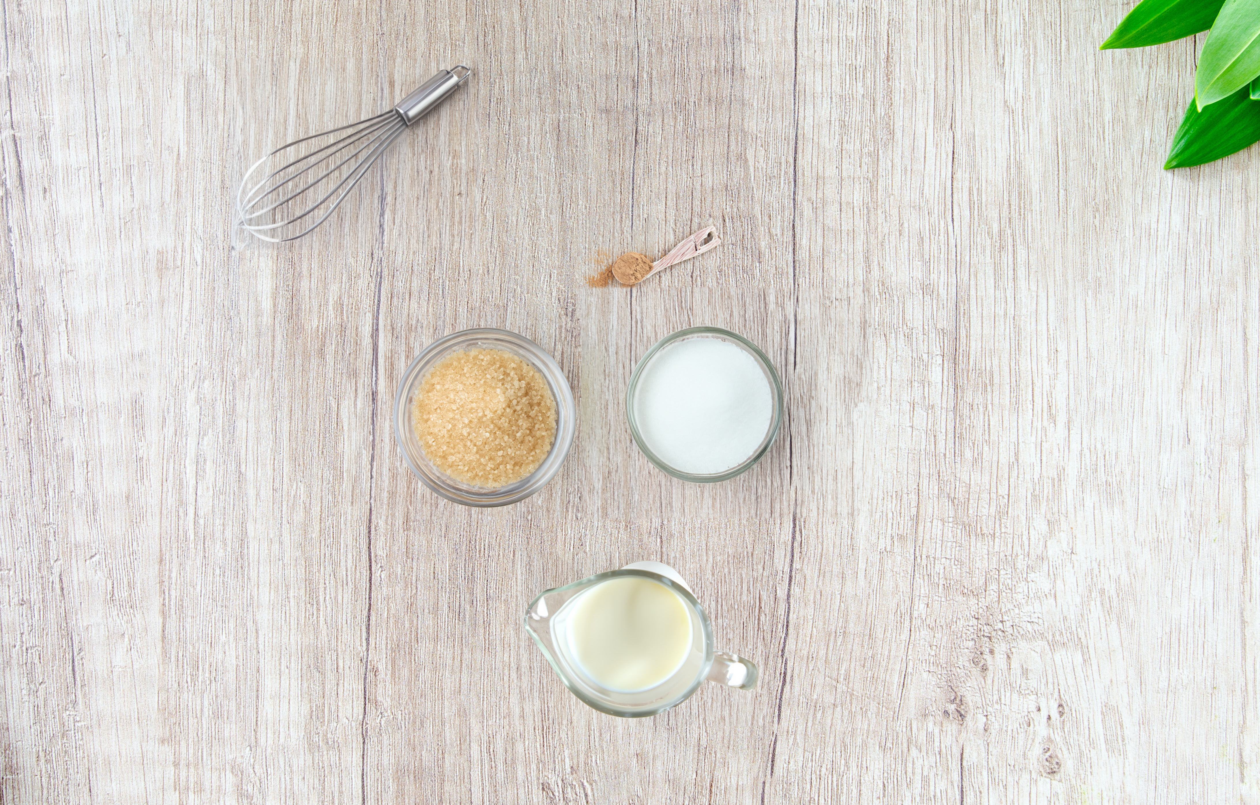 table with all filling ingredients laid out.