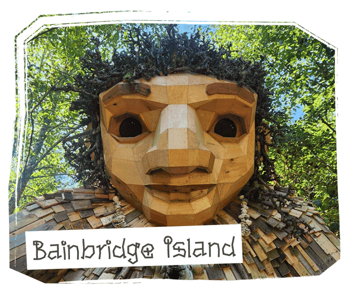Pia the Peacekeeper, a troll sculpture by Thomas Dambo located near the National Nordic Museum in Ballard, Seattle