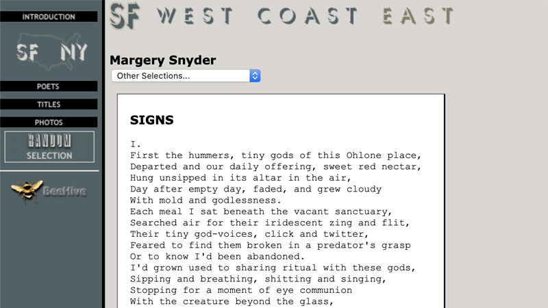 gallery image of NY/SF Poetry Collection: Signs