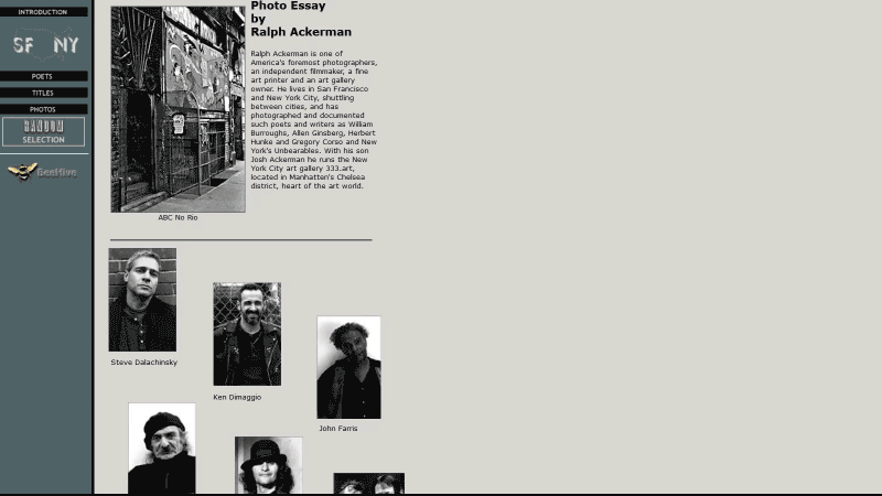 gallery image of Photo Essay, NY/SF Poetry Collection