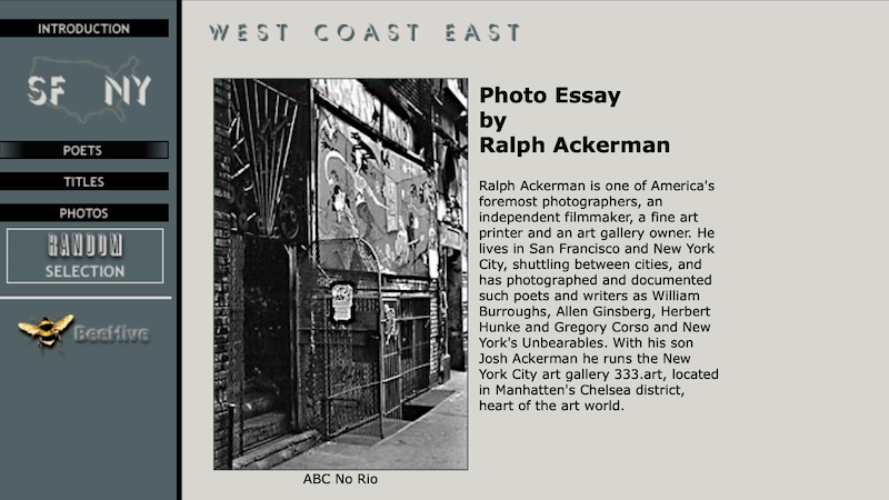 gallery image of Photo Essay, NY/SF Poetry Collection