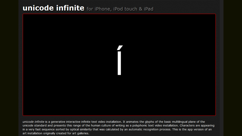 gallery image of unicode infinite