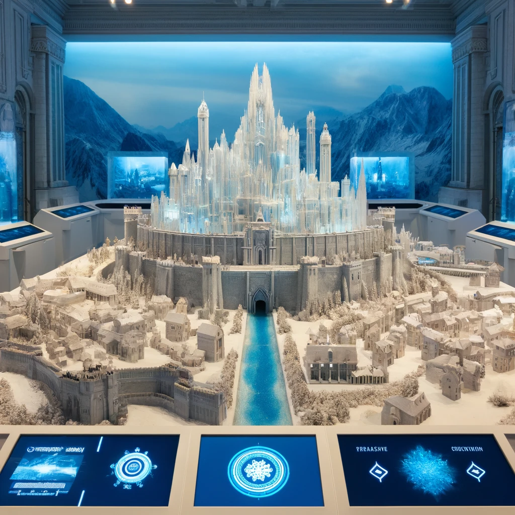 snow castle in museum