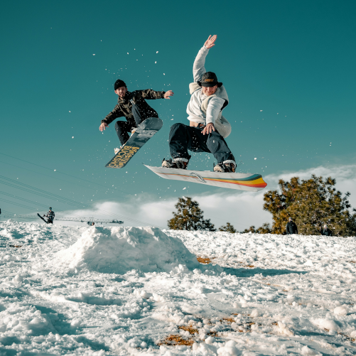 snowboarder carving snow