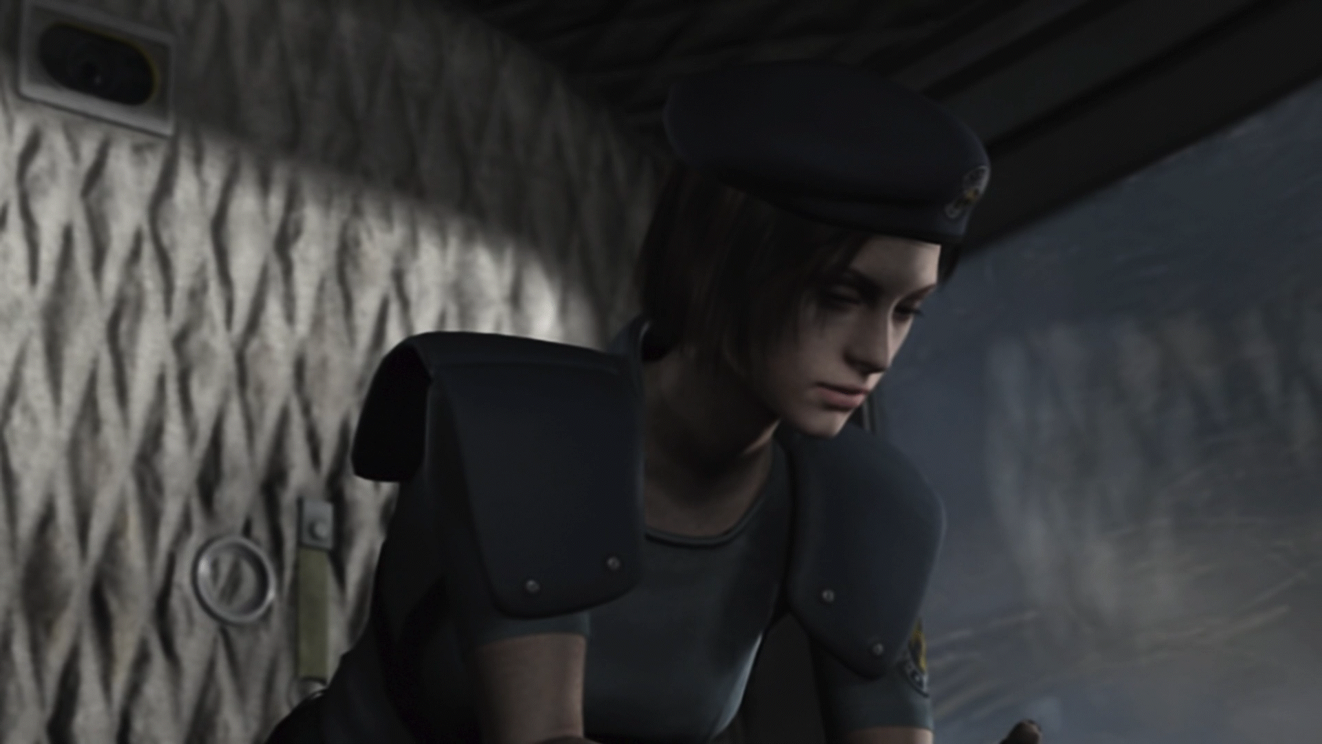 Jill escaping on the helicopter