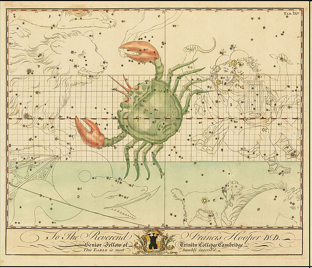 Illustration of Cancer constellation