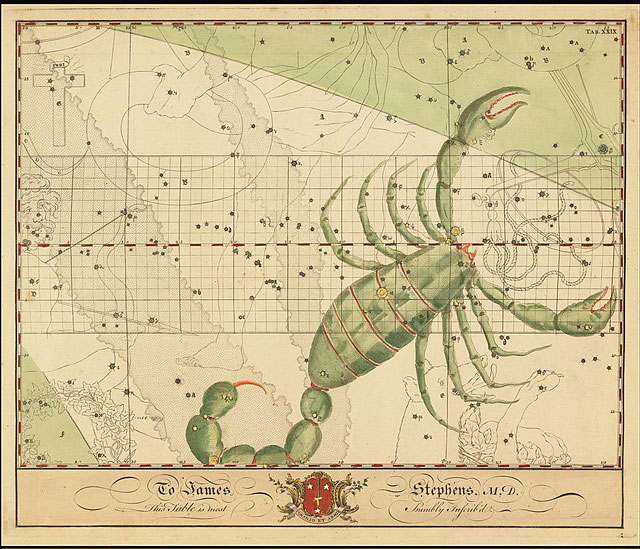 Illustration of Scorpius constellation