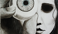 Corpse Bride eyeball charcoal