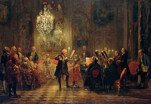 Frederick the Great Playing the Flute at Sanssouci