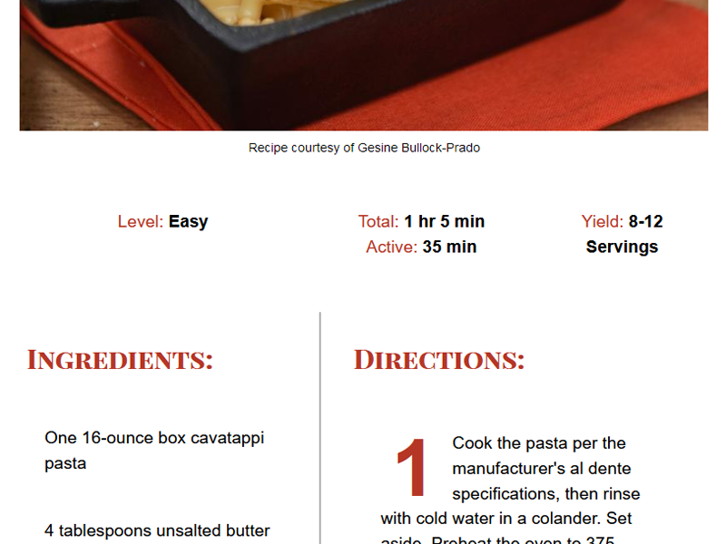 Recipe webpage screenshot