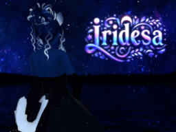Avatar with blue sparkling dress under night sky
