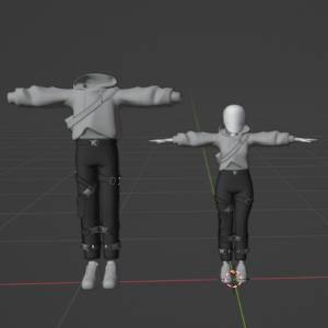Screenshot from blender of outfit mesh
