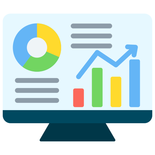 Icons of charts and infographics