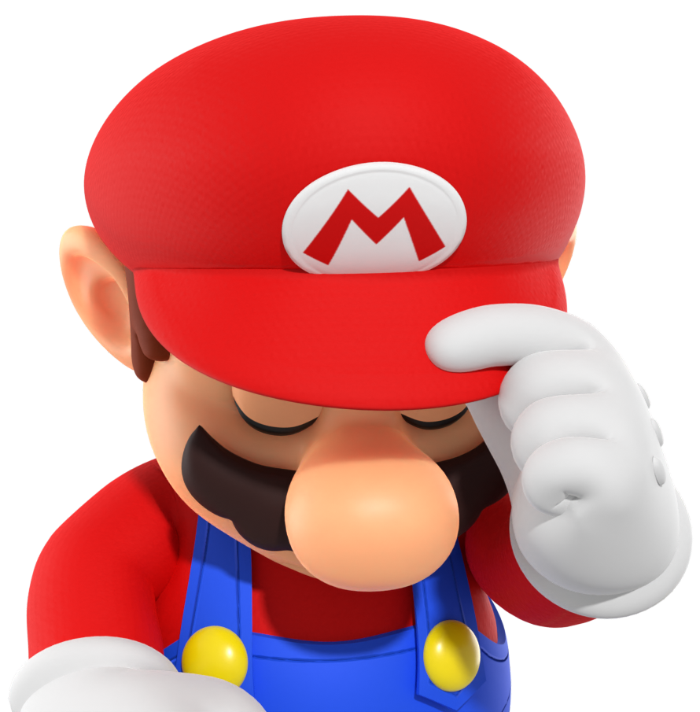 Mario riding in a kart.