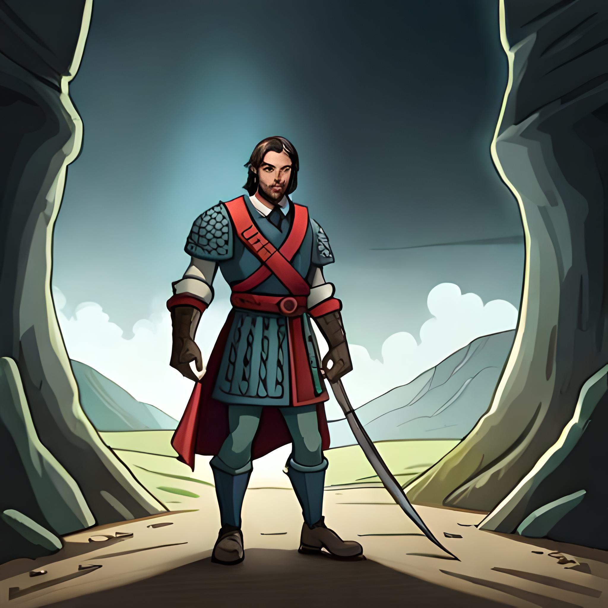 Sir Gallant entering cave