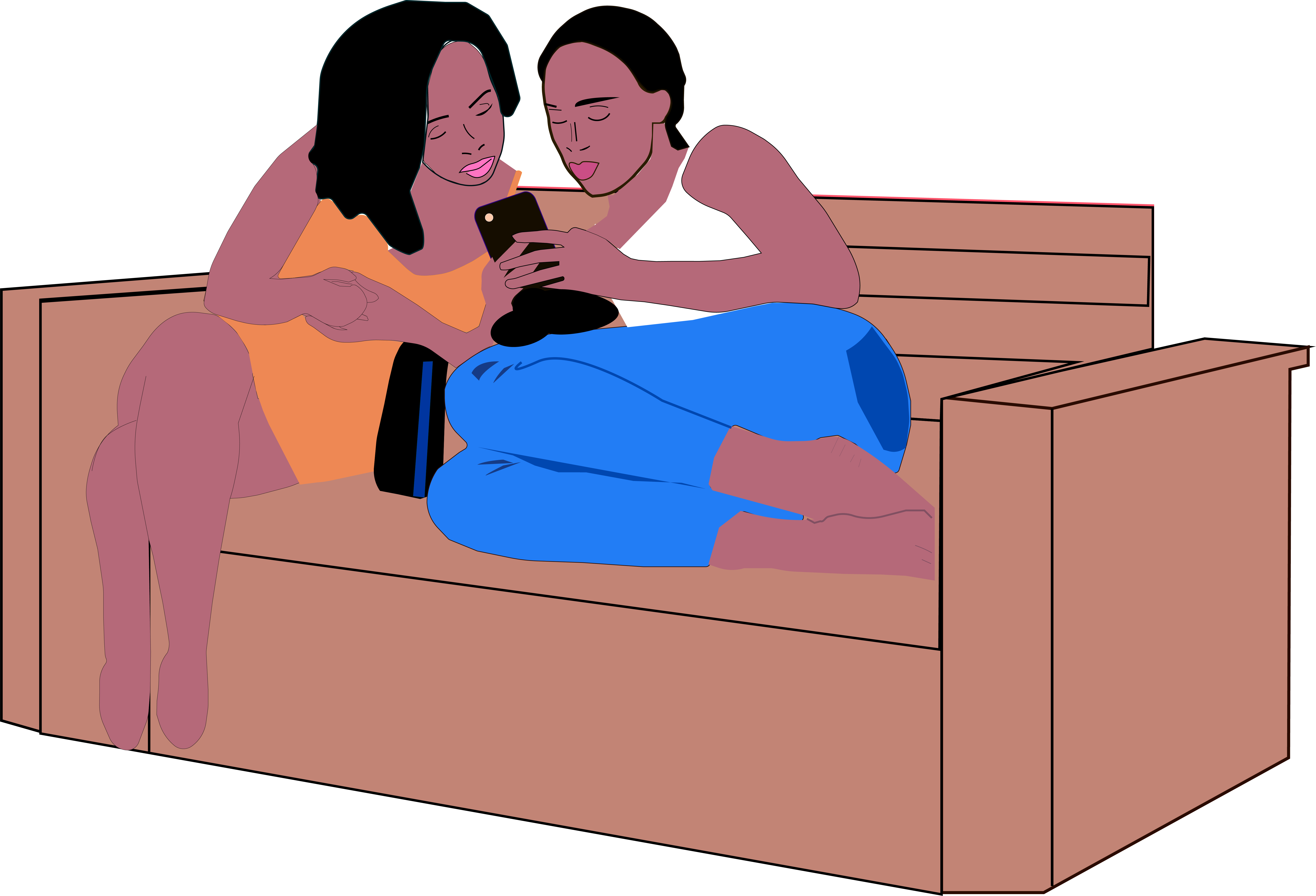 girls on a bench