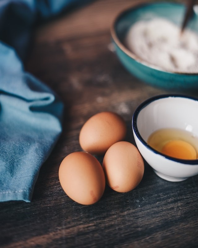 3 eggs used in recipe. Image taken by Gaelle Marcel