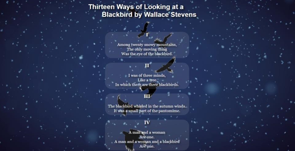 Thirteen Ways of Looking at a Blackbird